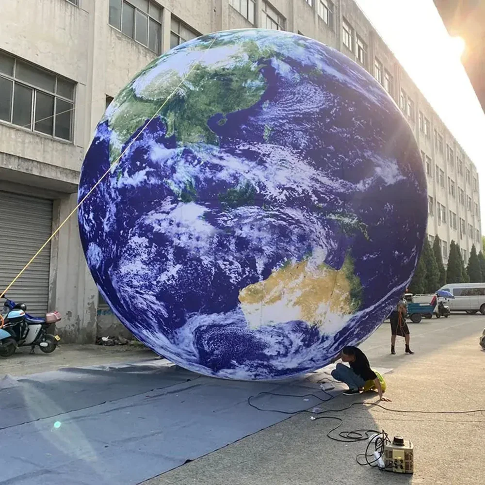 Space Themed Giant Inflatable Ball Moon Planets Globe Earth Balloon With LED Light For Stage Party Advertising Decoration