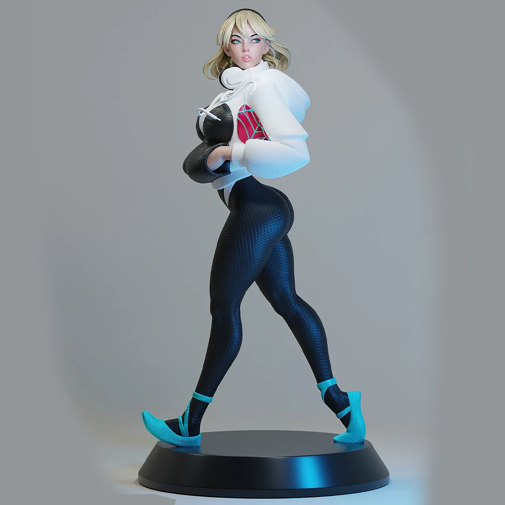 1/24 White Spider Gwen 3d Printed Model Resin Unpainted Figure Model Kit Miniature Garage Gk Kits Unassembled Diy Toys ﻿