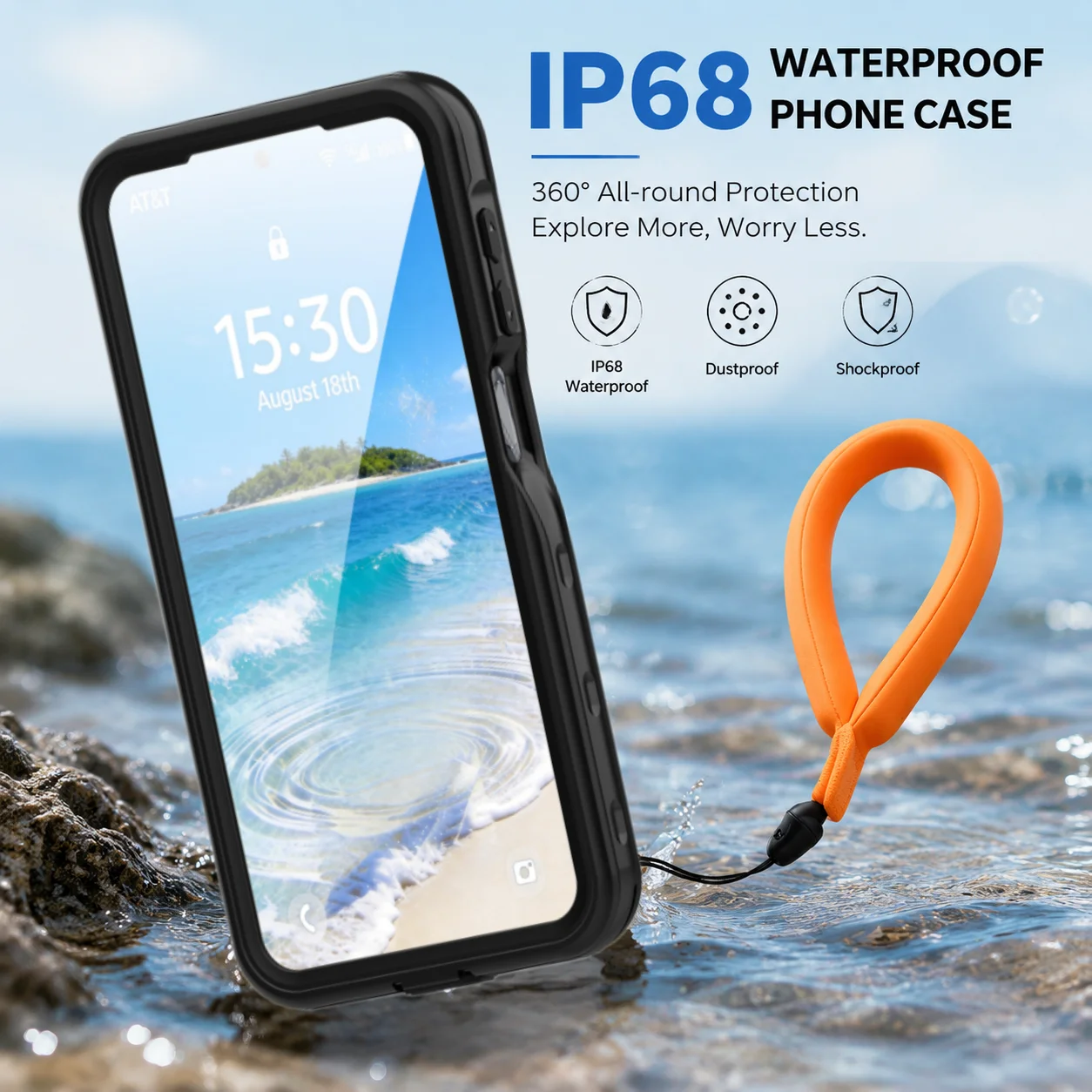 Wasserdichte Handyhülle mit Schwimmring für Samsung Galaxy A-Serie A57 A36 A37 A27 A17 A56 A26 A16 A15 A25 A35 A55 A32 A54