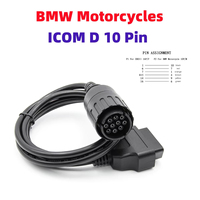 ICOM D 10 Pin Cable For BMW Motorcycles Motobikes ICOM-D OBD 2 OBD2 Car Diagnostic Auto Tool ODB2 Scanner Extension Cable