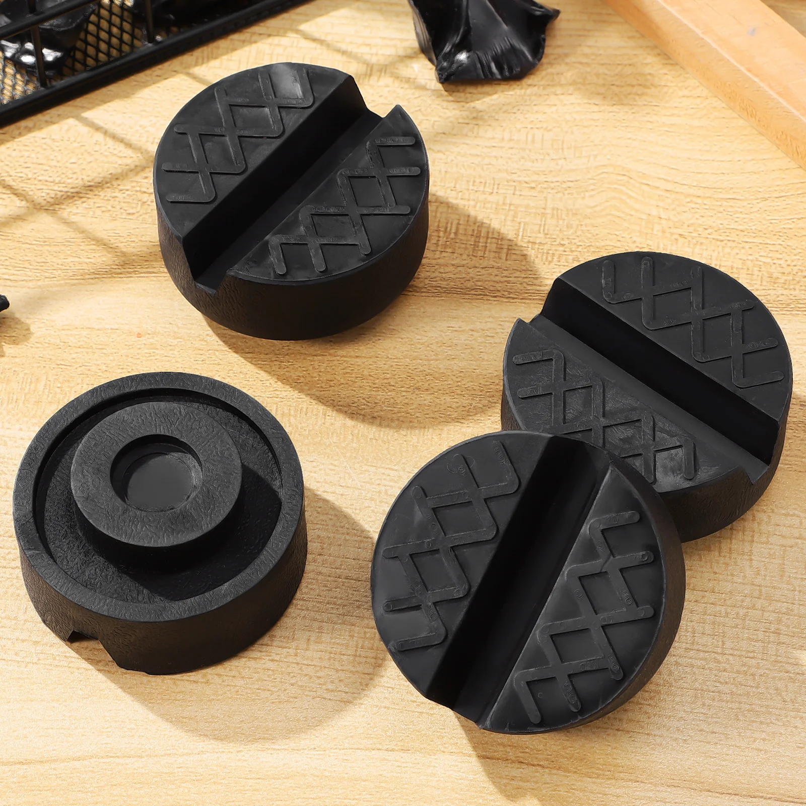 4 قطع وسادات حامل جاك وسادة مطاطية مضادة للانزلاق شديدة التحمل وسادة رافعة أرضية متوافقة مع السيارة للسيارات