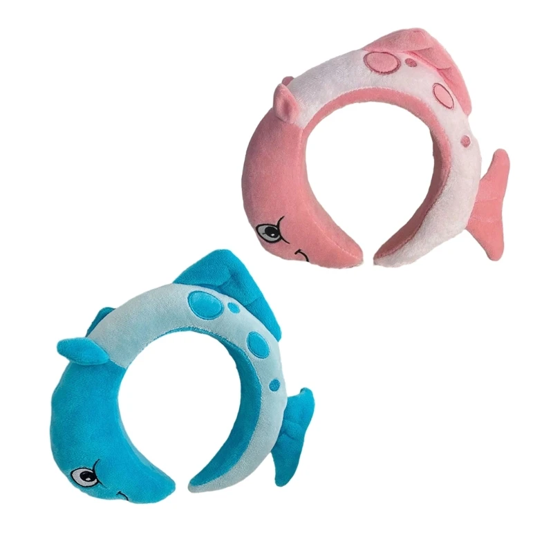 

634C Delicate Plush Furry Fish Hair Hoop Headbands Hair Bands Party Decoration for Girls and Womens Photo Props