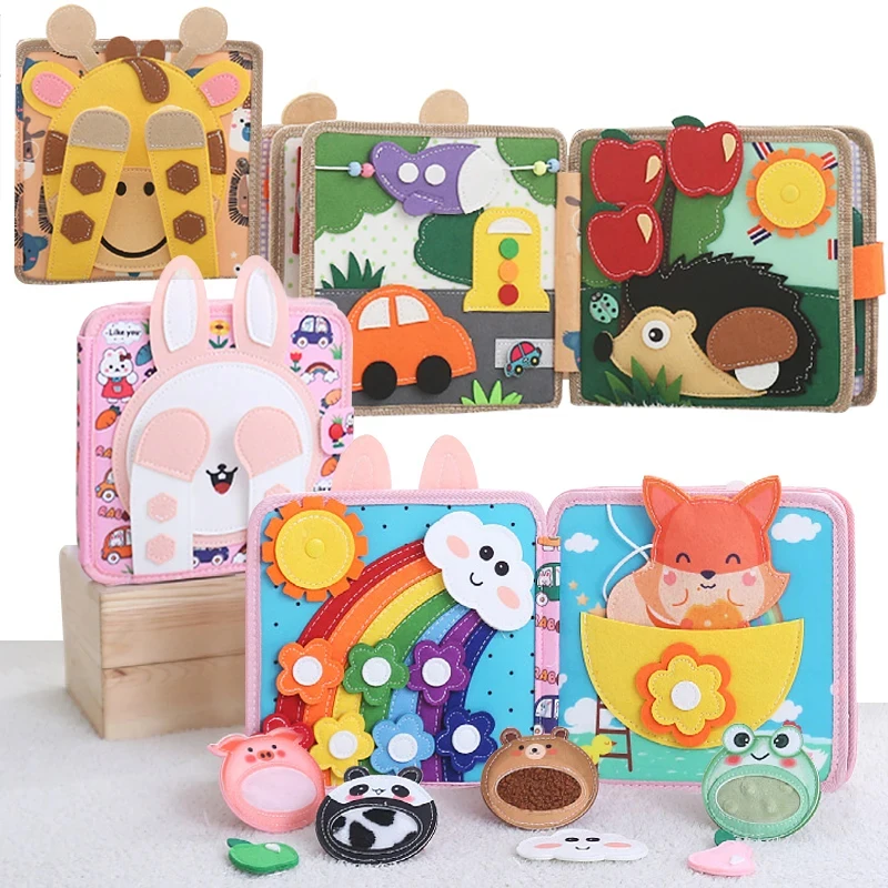 

Montessori Baby Soft 3D Cloth Book First Book Infant Early color Cognitive Educational Learning Basic Life Skills Toys