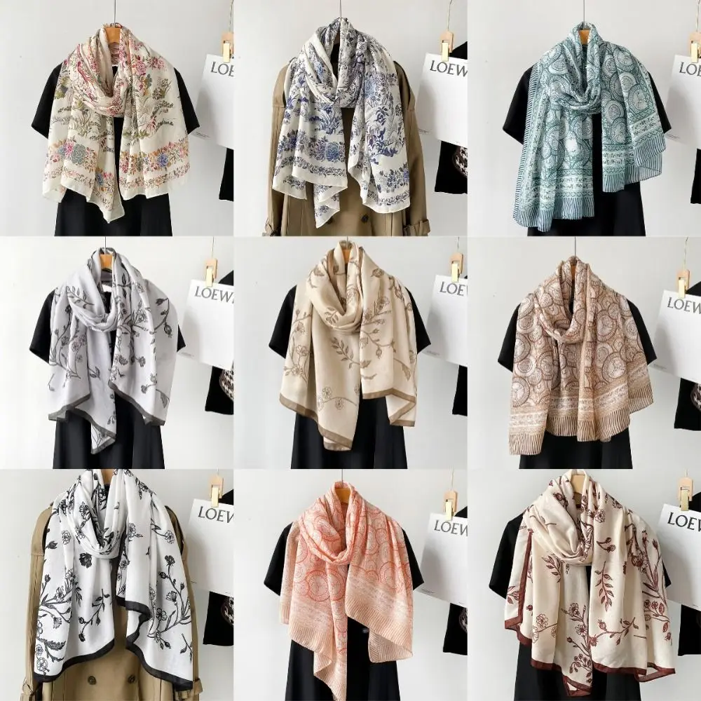 

Fashion Cotton Linen Scarf Smooth Bohemia Style Headband Solid Color Soft Chiffon Hijab Veil Women