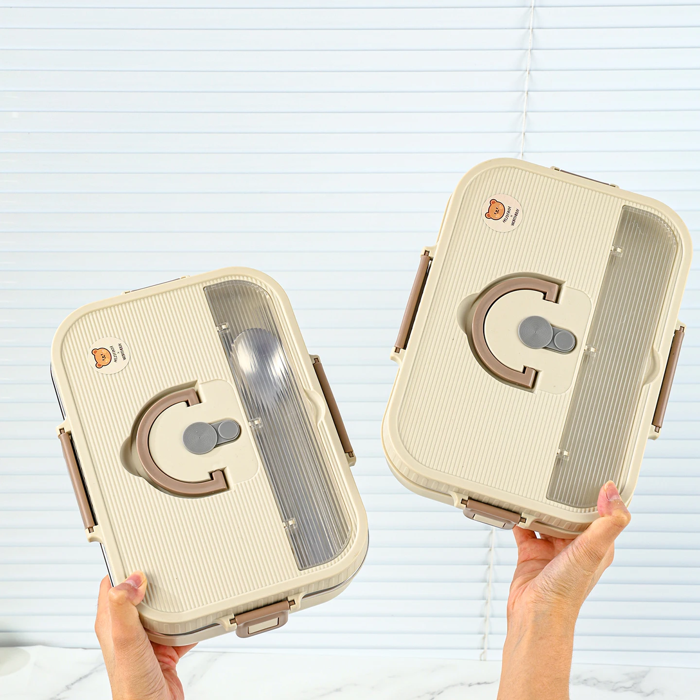 

WORTHBUY 304 Stainless Steel Bento Lunch Box With Cutlery 4/5 Compartment Large Capacity Sealed Food Container For Kids Students