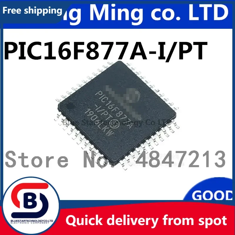 Free Shipping 50pcs/lots PIC16F877A-I/PT PIC16F877A PIC16F877 16F877A TQFP-44 IC In stock!