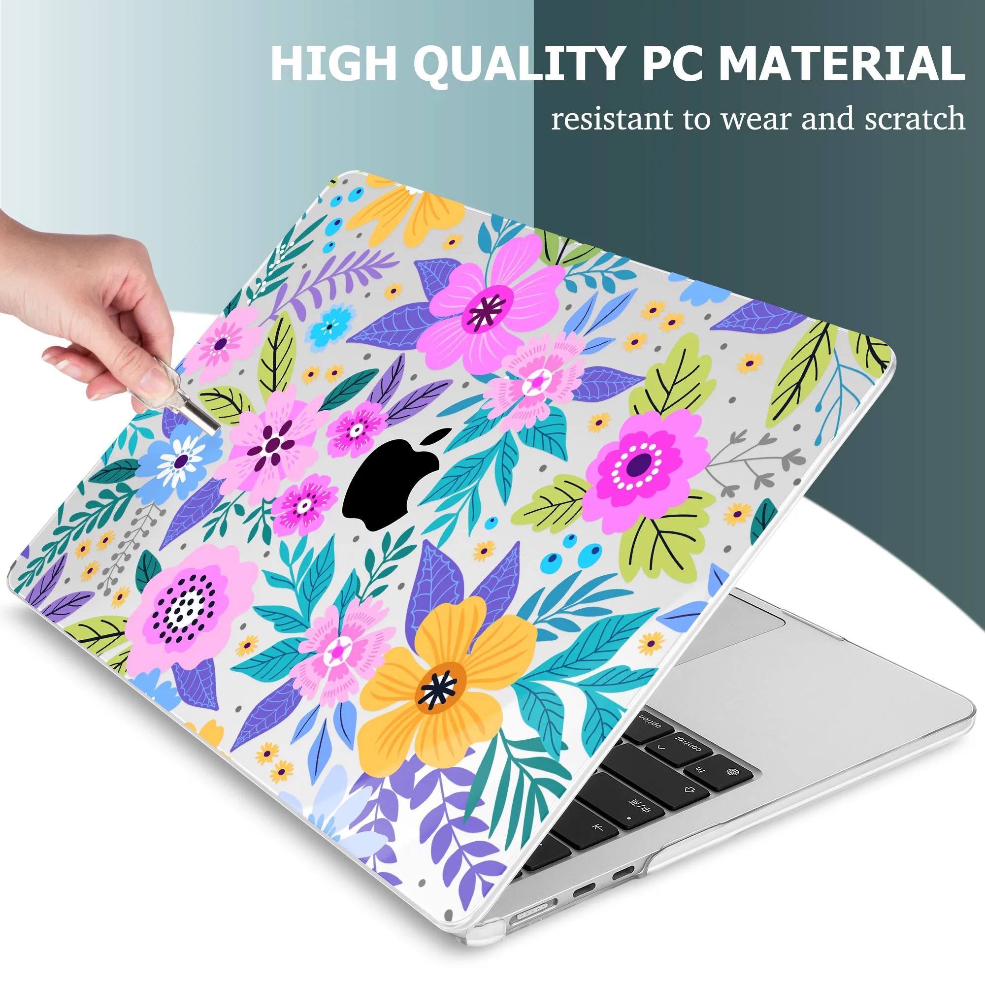 Petals print hard case for MacBook M4 M3 M2 M1 Air 13 A2681 A2337 Pro 13 inch A2338 A2251 Air 15 A2941 M2 Pro 14 16 A2779 A2780