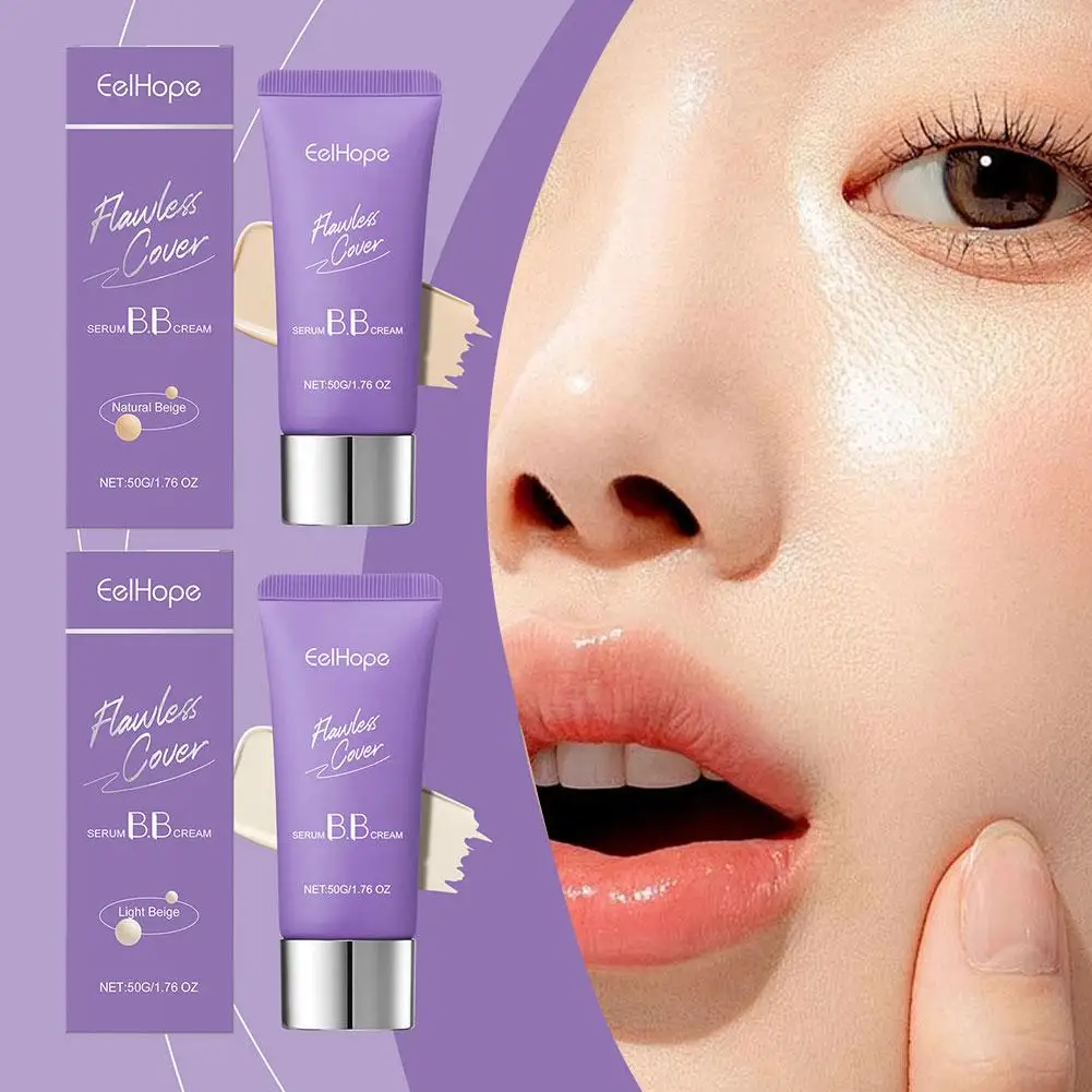 Base BB Cream de alta cobertura corretora de tez à prova d'água à prova de suor base líquida fosca maquiagem