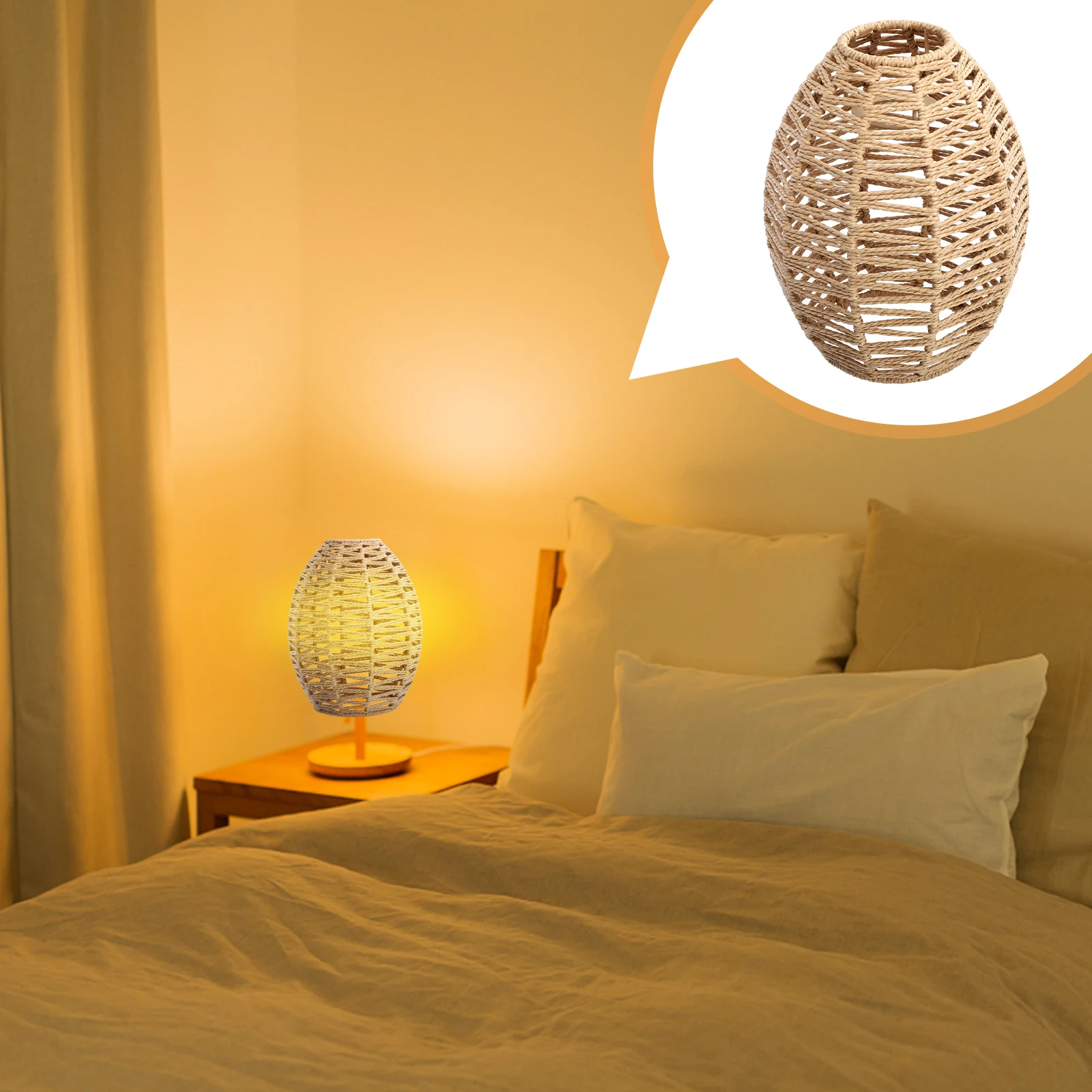 

1 шт. абажур ручной работы с имитацией веревки, тканый абажур, подвесной светильник, декоративный потолочный абажур для спальни, гостиной