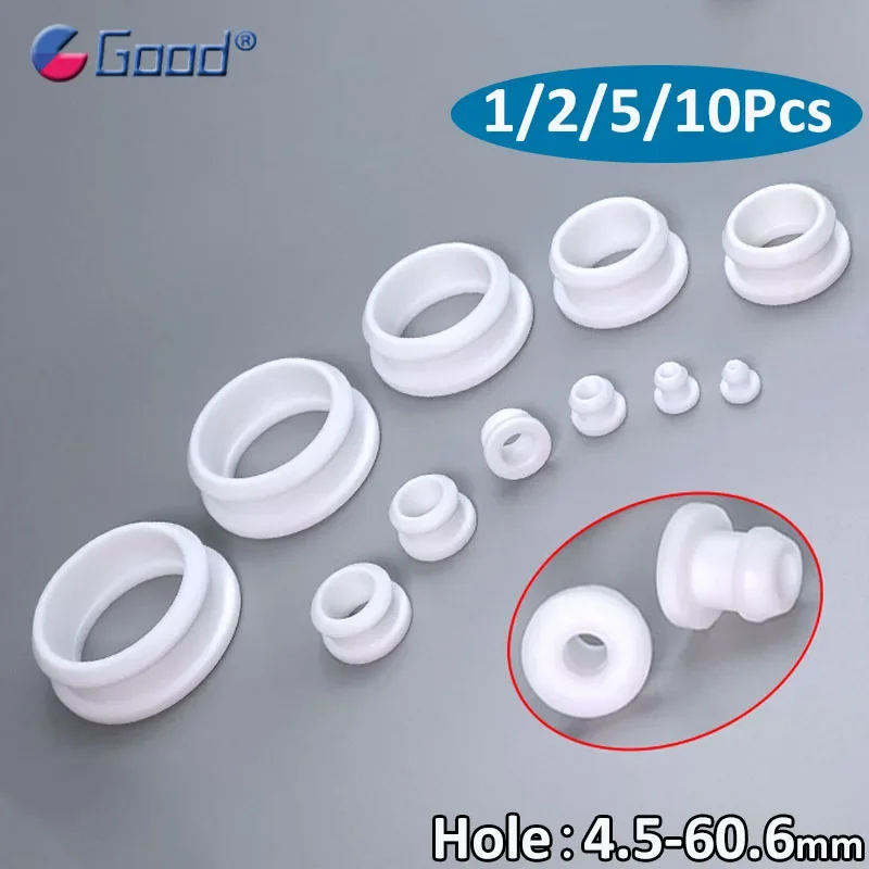 

White Snap on Silicone Rubber Grommet Plug Round Hollow Wire Cable Protect Rings 4.5/5/5.5/6/6.5/7/7.5/8~50.6mm