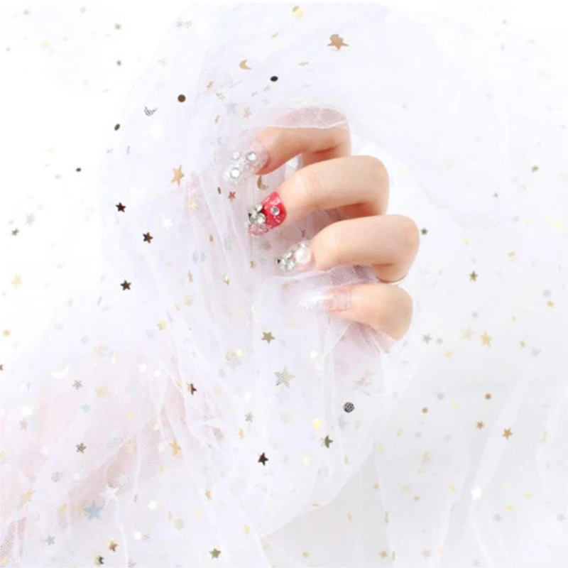 

Nail Photos Shooting Props Gauze With Starry Sky Photography Background Tulle Items Fotografia Backdrops Decoration Materials