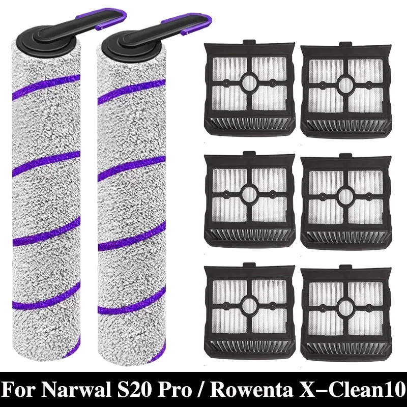 

Для Narwal S20 Pro, Rowenta X-Clean 10, аксессуары для вакуумной швабры, роликовая щетка, запасные части для фильтра Hepa