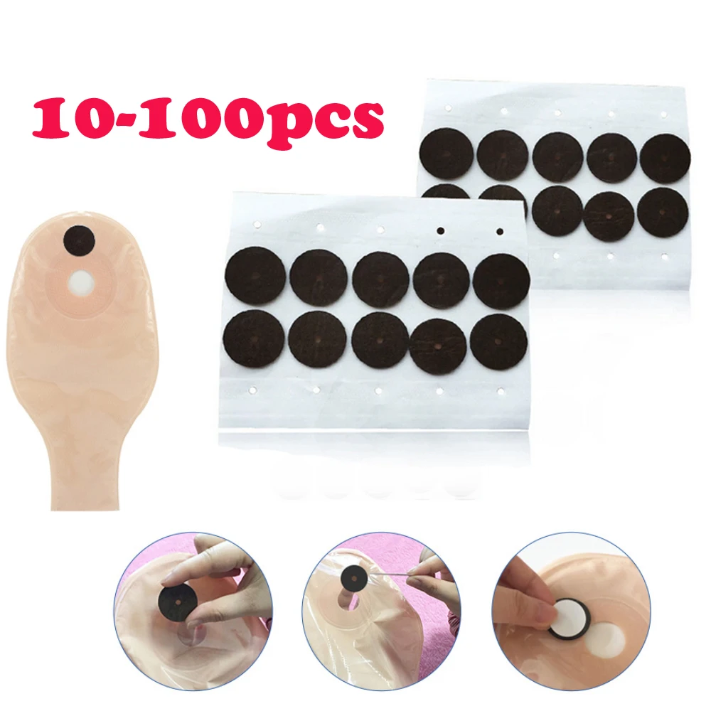 

10-100Pcs Activated Carbon Filter Stoma Care Odor Bag Filter Ostomy Bag Disposable filter carbon Absorb Exhaust Deodorize