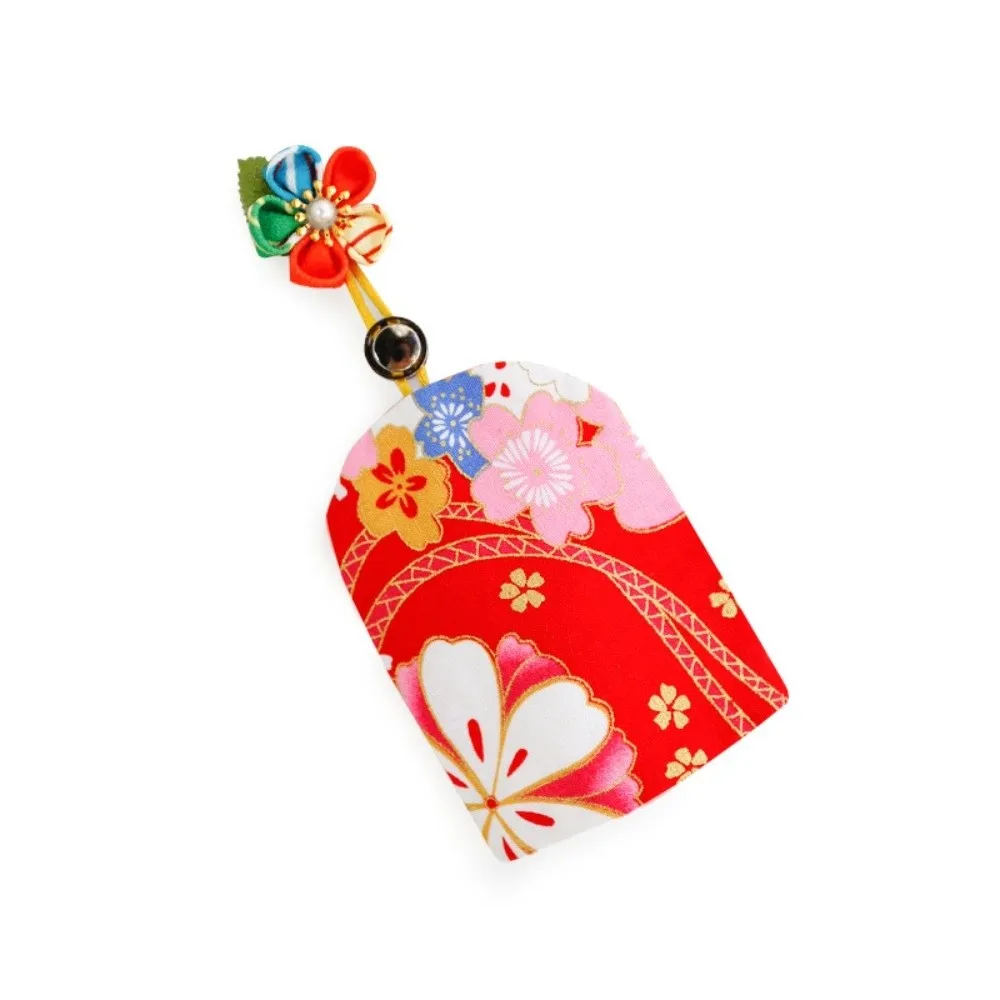 Japanese Style Pull Out Key Case Pull Rope Mechanism Portable Fabric Key Holder Keyring Storage Arch Kitty Keychain Bag Gifts view 3