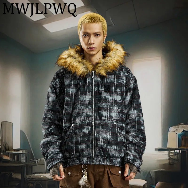 

MWJLPWQ High Street Y2K Camouflage Cotton Coat Men's Niched Loose Fit Padded Thickened Winter Unisex Tops 2025 Trendy 12612