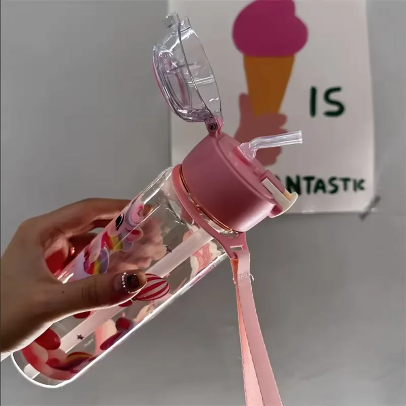 كوب مساحة لطيف ومتين 23.67 أونصة، زجاجة مياه محمولة مقاومة لدرجات الحرارة العالية خالية من مادة BPA للأنشطة الخارجية، هدية مثالية #3