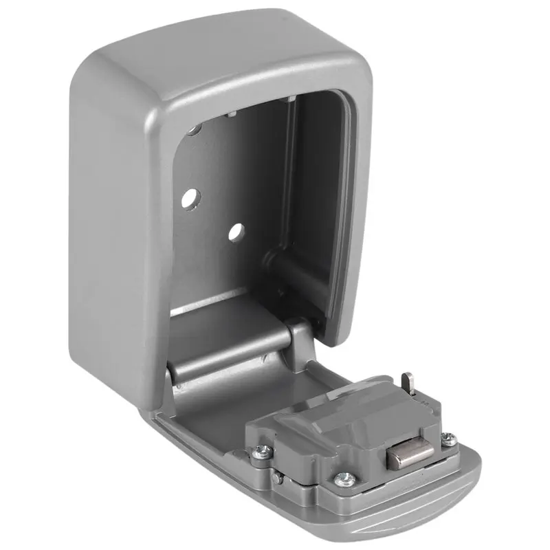 A42T-3X Key Lock Box Wall Mounted 4 Digit Combination Lock Box For House Key Weatherproof Security Key Lock Box Silver