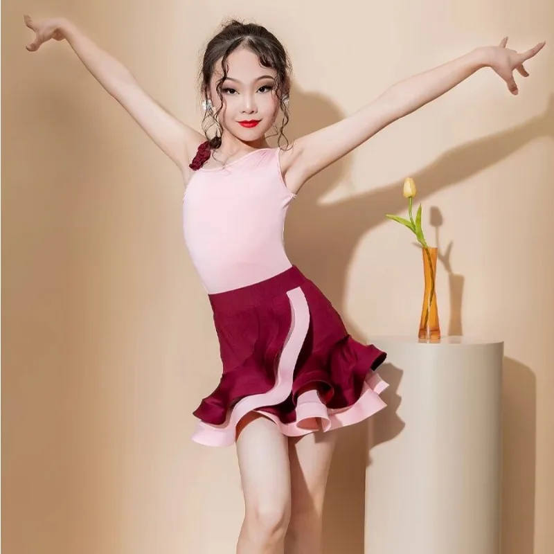 

Платье для латинских танцев по индивидуальному заказу, тренировочный наряд для девочек, костюмы для выступлений, комплект костюмов, платья для соревнований по бальным танцам для женщин