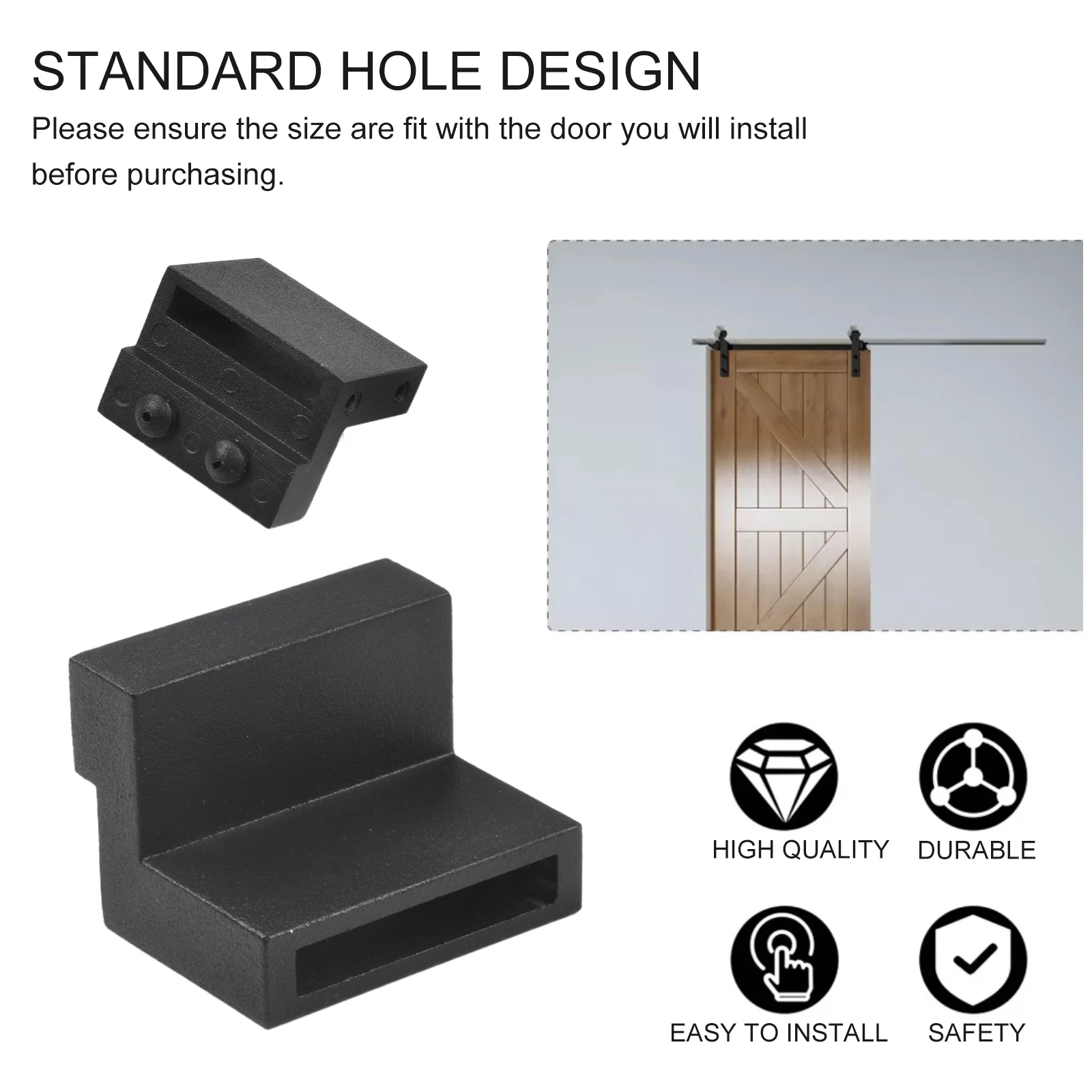 

Adjustable Door Stopper 50*40*26*14 Mm Barn Door Stopper Rust-proof And Robust Adjustable Attachment Indoor Use