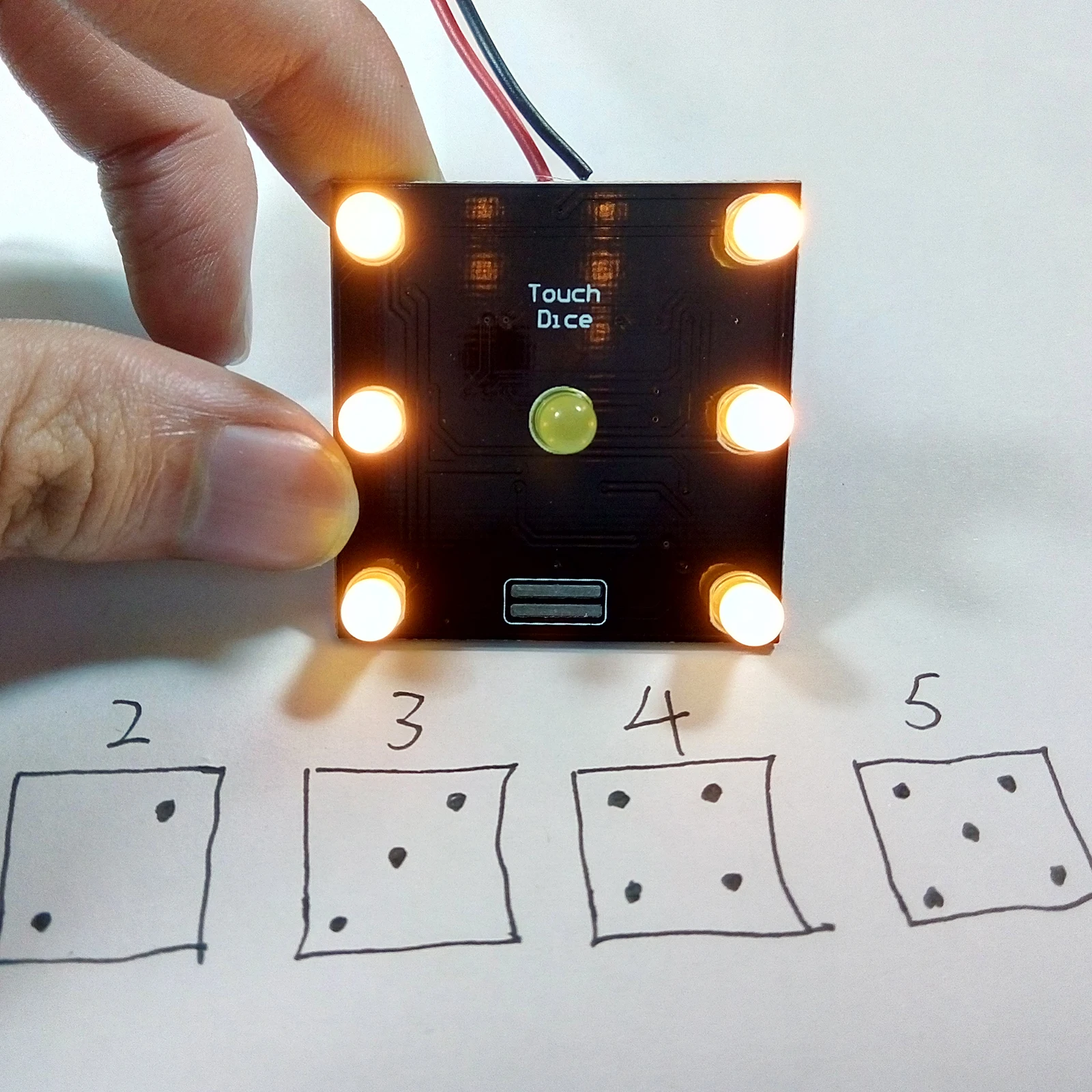 DIY LED Touch Dice Digital Circuit Chip Component Soldering Training Kit