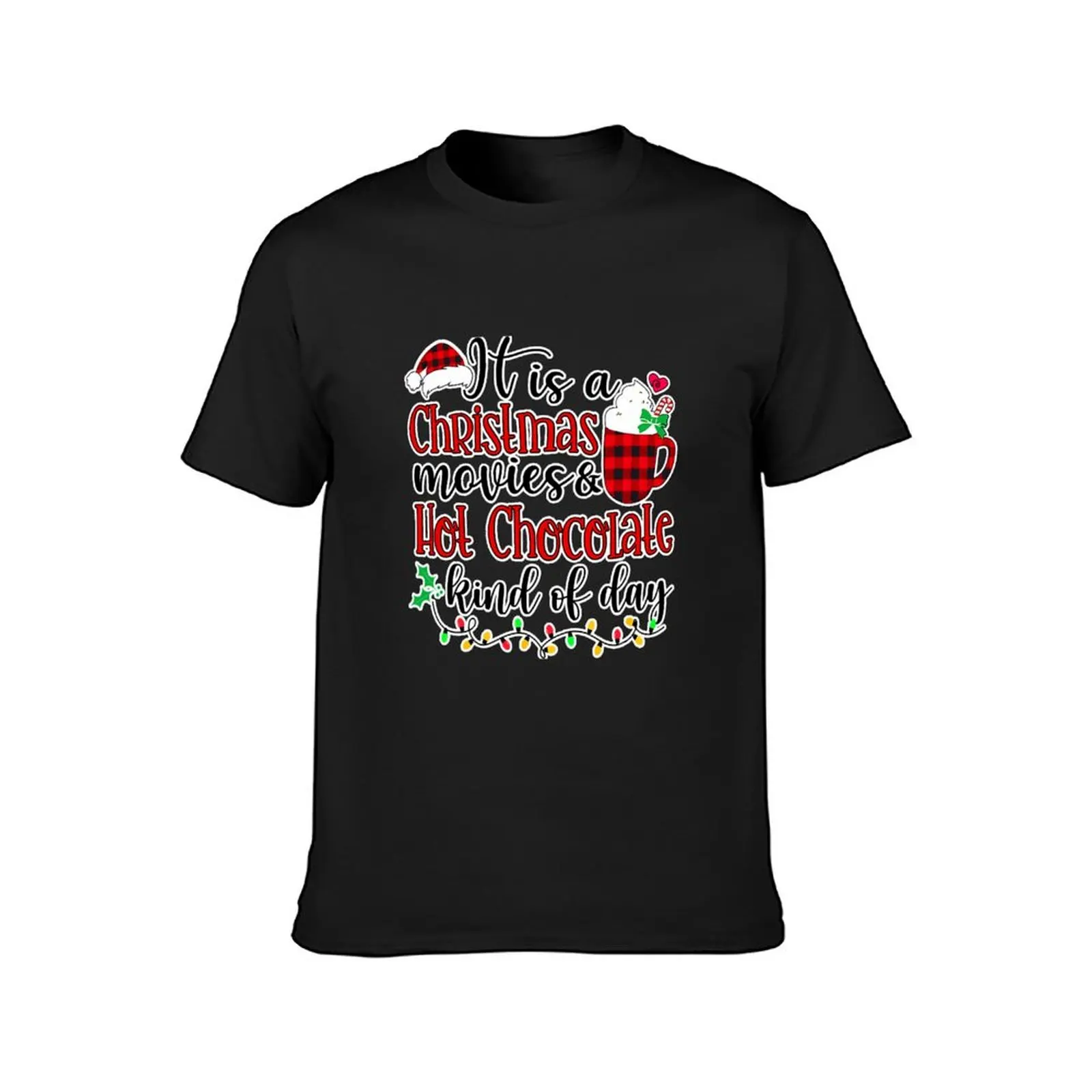 Christmas Movies Hot Chocolate Day T-Shirt plus sizes Short sleeve tee heavyweights men graphic t shirts