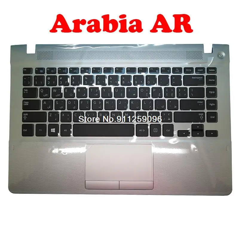 Imagem -04 - Laptop Palmrest e Teclado Apto para Samsung Np370r4e Np470r4e 370r4e 470r4e Inglês Eua Brasil br América Latina la Arábia ar uk Touchpad