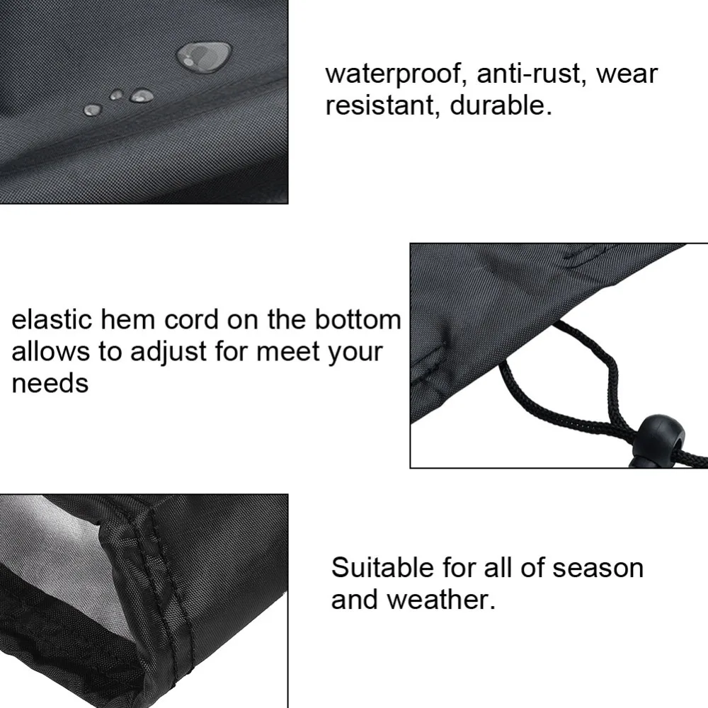 

Oxford cloth Chaise Lounge Chair Cover Dust-Proof Folding Outdoor Chaise Lounge Cover Black Patio Chaise Lounge Cover