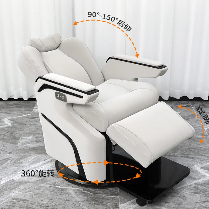 Hair salon chair can be put down physiotherapy chair barber beauty salon chair lift large chassis hair cutting chair