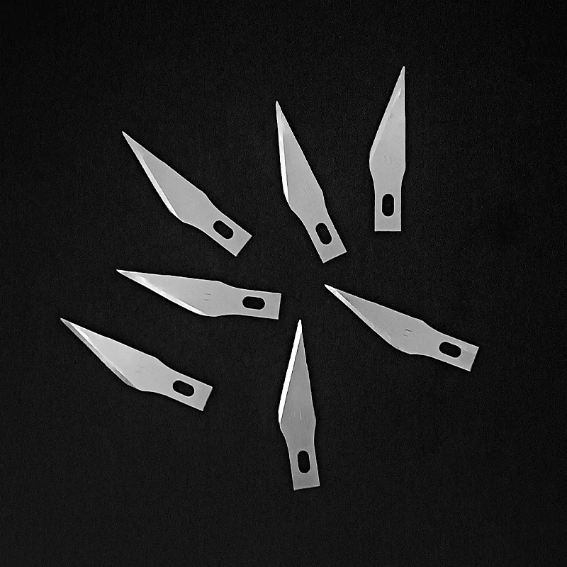 100/50pcs Metal Scalpel Knife Blades Engraving Knife Blades For Wood Carving Sculpture Replacement Surgical Knife Cutting Tools