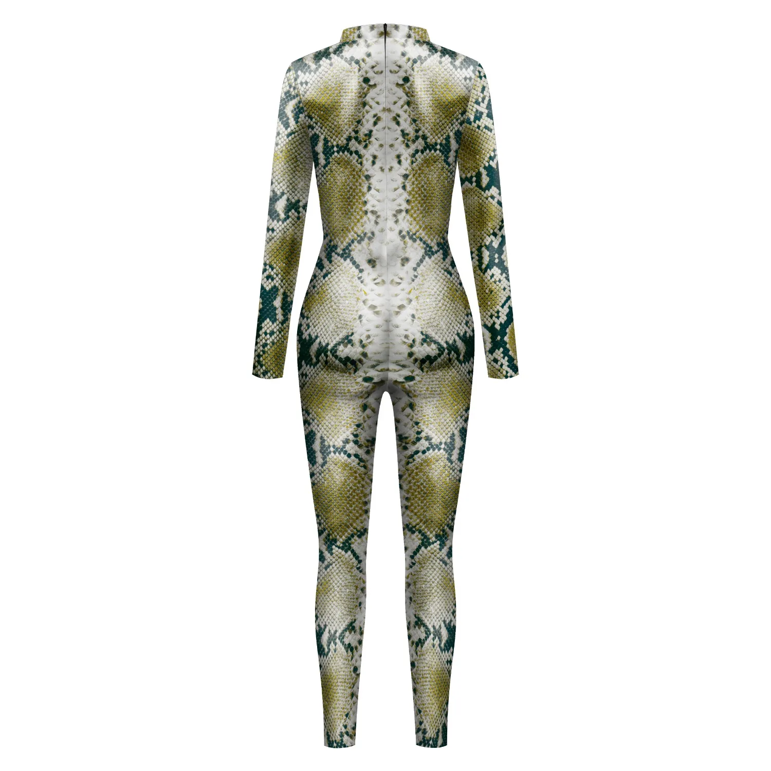 New Animal Snake Pattern 3d Digital Printing Bodysuit long Sleeve Halloween Jumpsuit Adult Evening Party Performance Costume