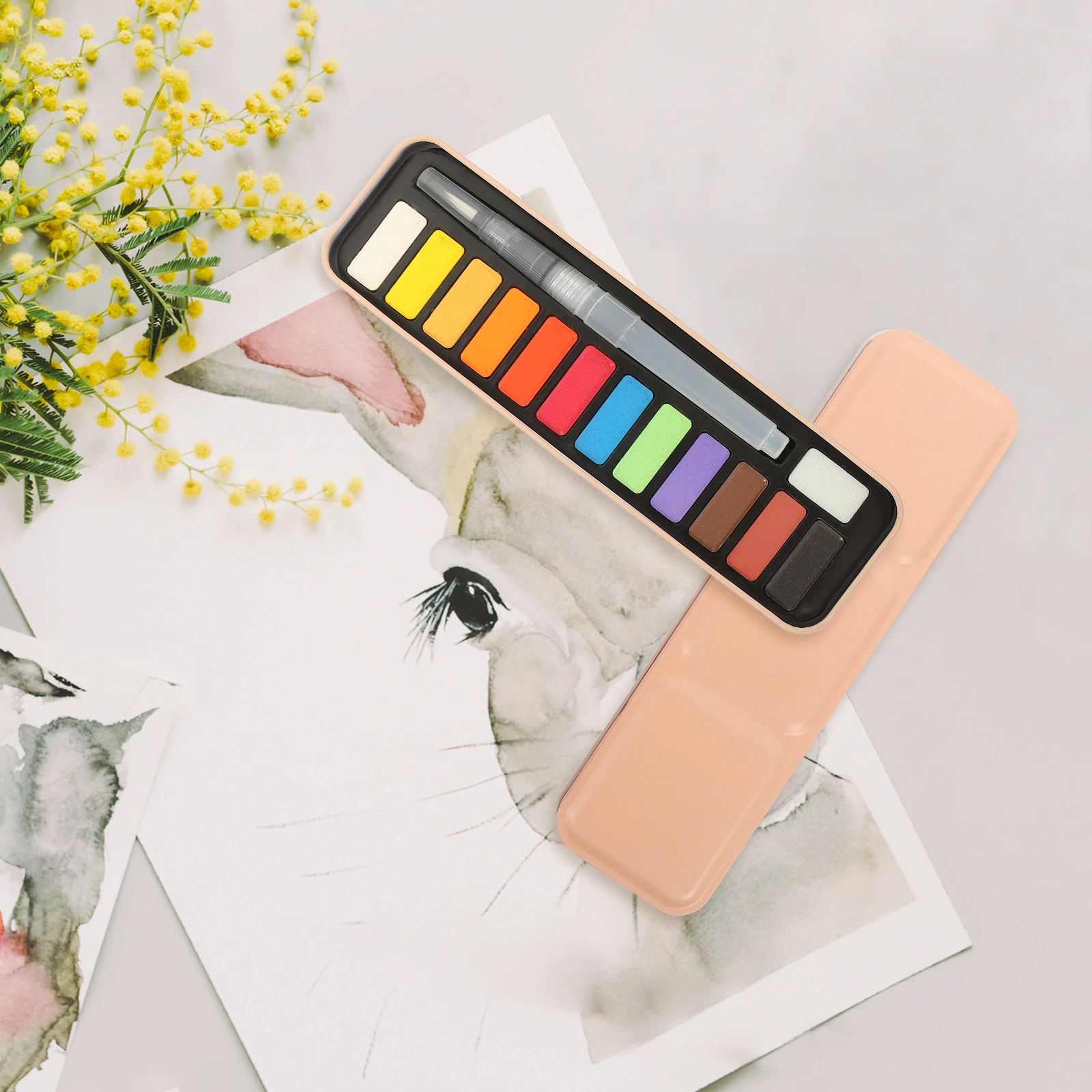 

Gouache Paint Watercolor Professional Watercolor Set Travel Kit Professional Tools for Kids Adults Solid Pigment Art Supplies