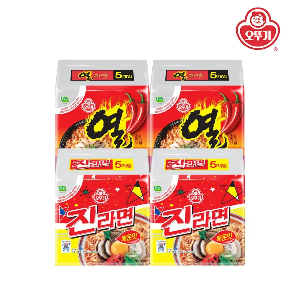 [오뚜기] 진라면 매운맛 10봉+열라면 10봉