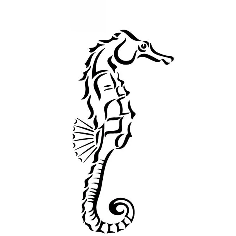 

Car Stickers Seahorse PVC Decals Car Stickers Body Decoration Accessories Creative Waterproof Sunscreen Black/white,17cm*8cm