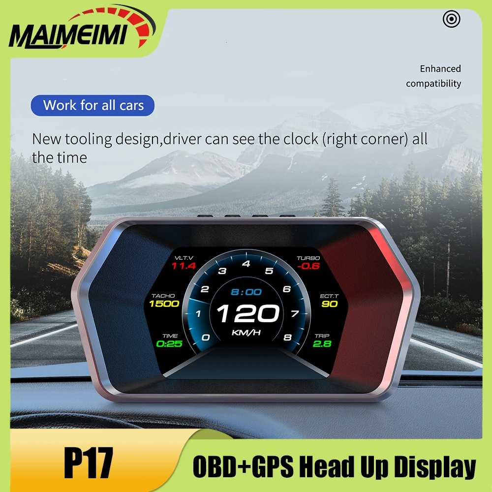 

OBD+GPS Dual System Car OBD2 GPS HUD Head Up Display Smart Digital Speedometer Voltage Water temperature Satellite Altitude