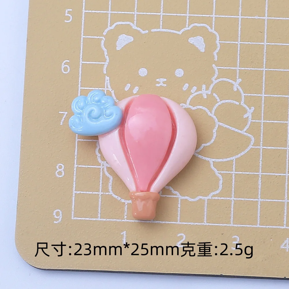 100pcs Kawaii Resin Mini Hot Air Balloon Flatback Dollhouse Accessories DIY for Phone Case Hairpin Keychain Earrings Scrapbook