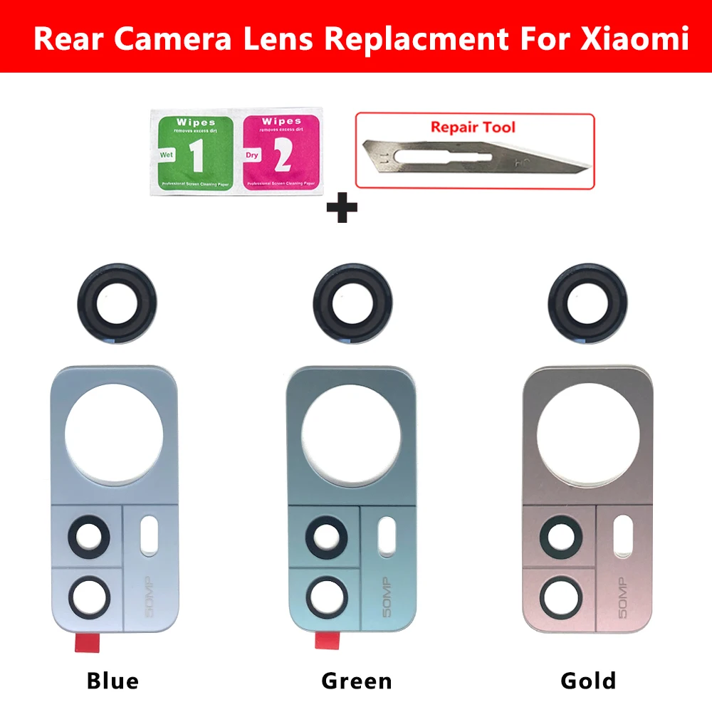 Rear Back Camera Glass Lens For Xiaomi Mi 13 12 12T Pro Lite 5G Mi13 Mi12 Mi12T Replacement With Adhesive Sticker