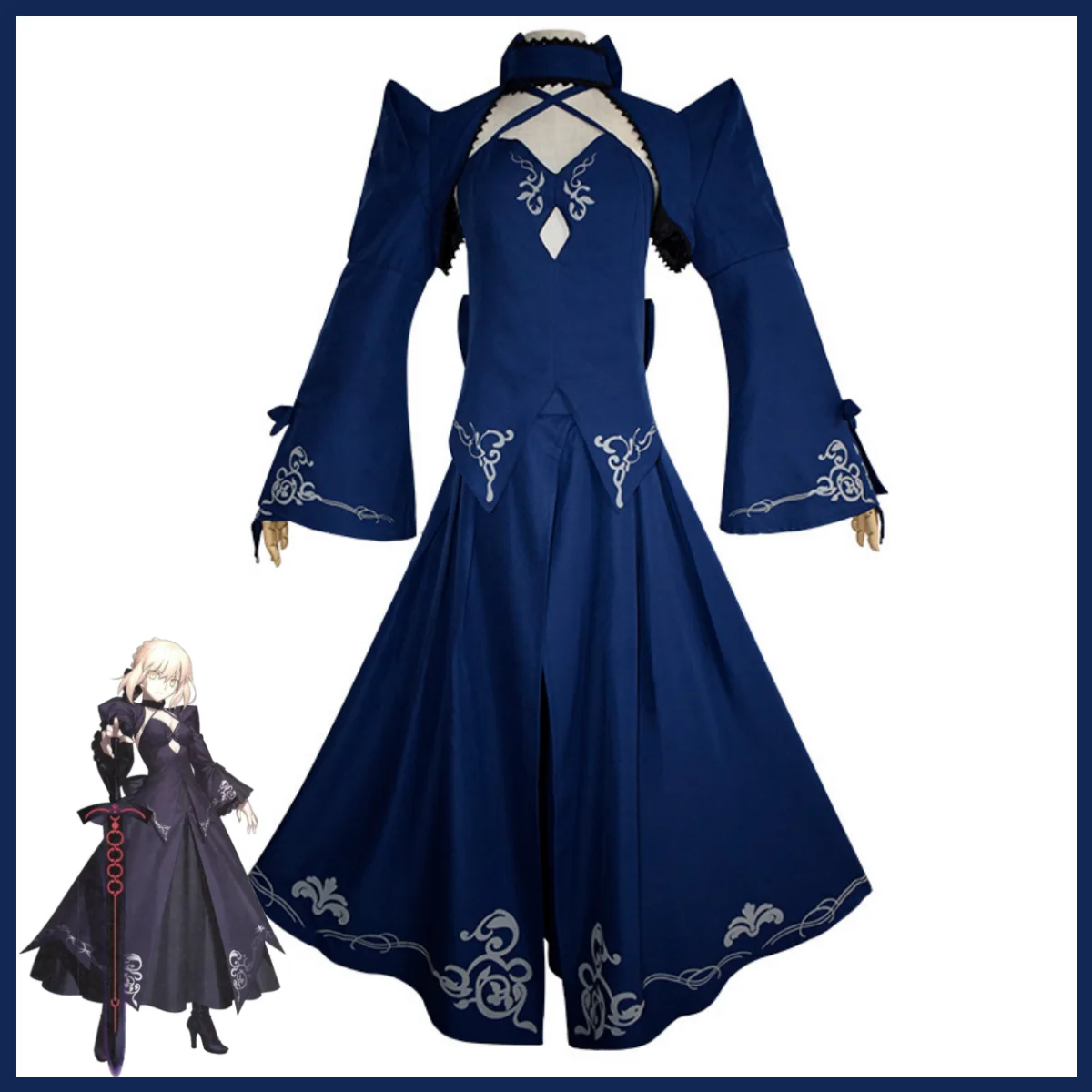 Anime Game Fate/stay Night Arturia Pendragon Cosplay Costume Saber Alter Wig Swordsman Uniform Skirt Woman Sexy Carnival Suit