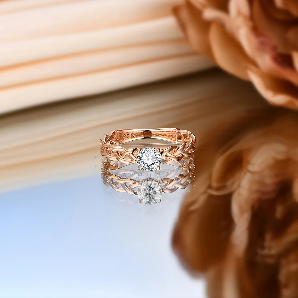 ATTAGEMS Round Cut 5.0mm Moissanite Ring for Women Men Solid 925 Sterling Silver Engegament Wedding with Certificate Gifts New - Image 4