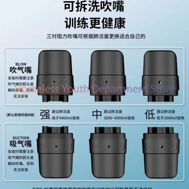 Abdominal breathing trainer, lung capacity data detector