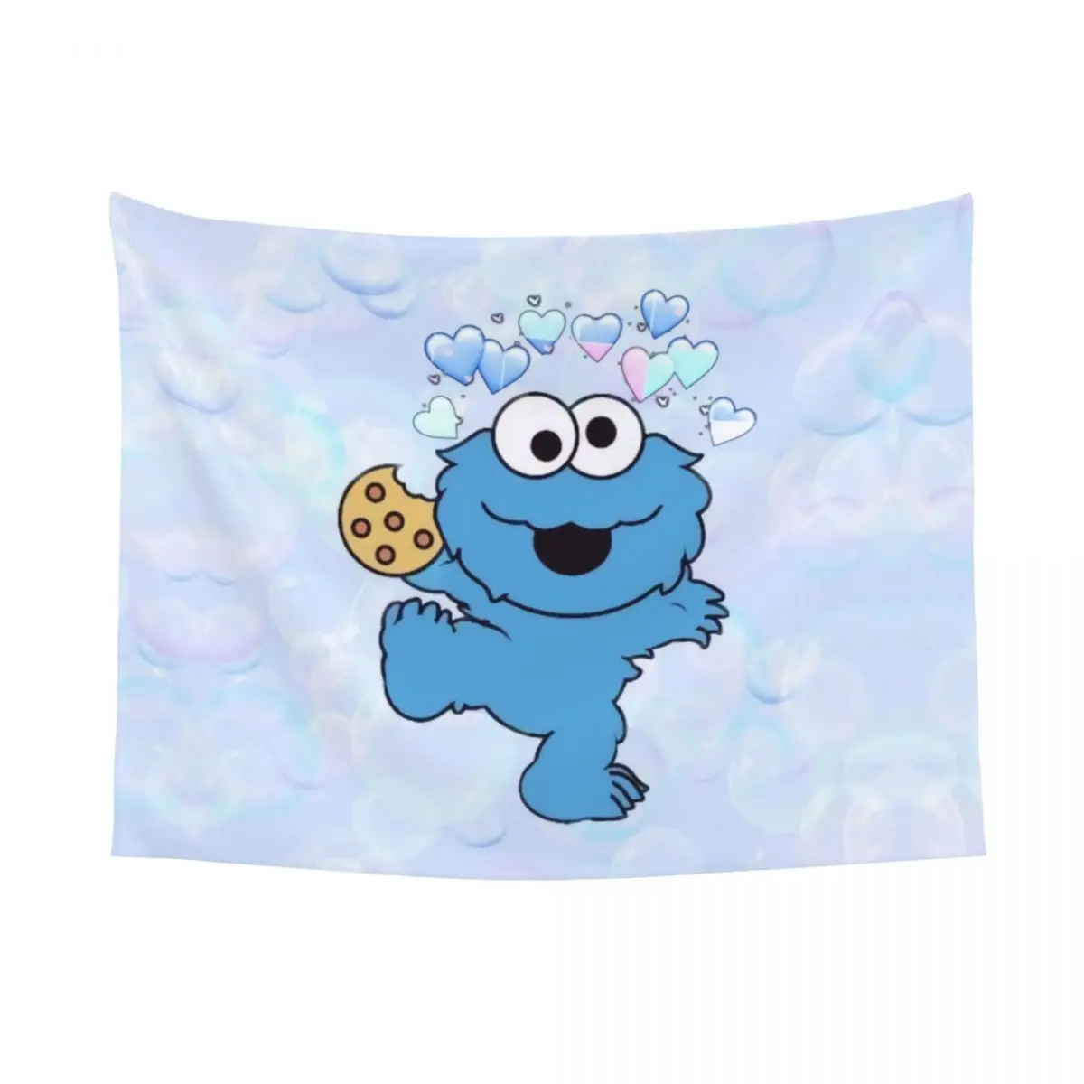 Custom Sesame Street Tapestry Wall Hanging for Dorm Hippie Cookie Monster Anime Tapestries Home Decor