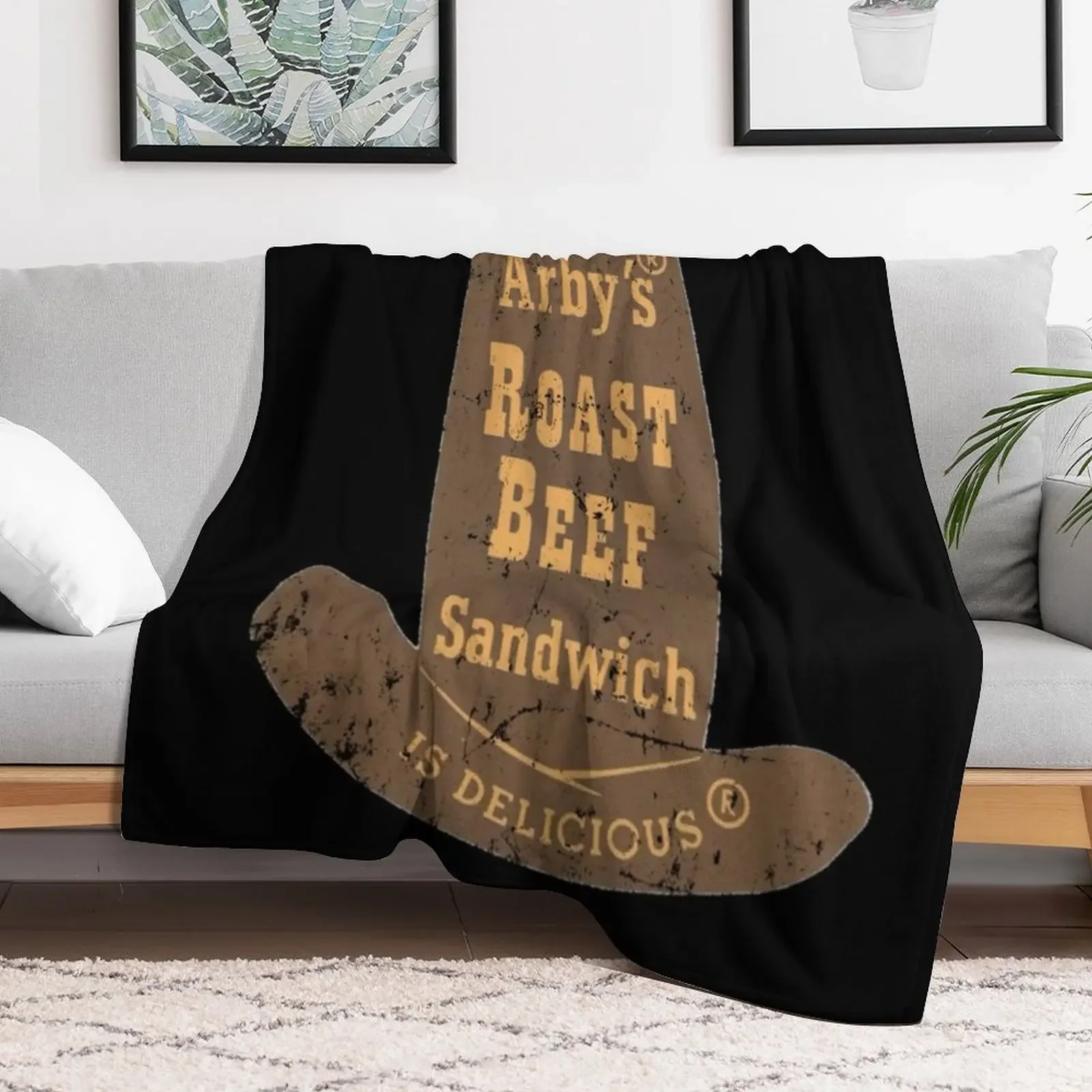 Arby's Roast Beef Shirt Throw Blanket for babies Retros Furrys Camping Blankets