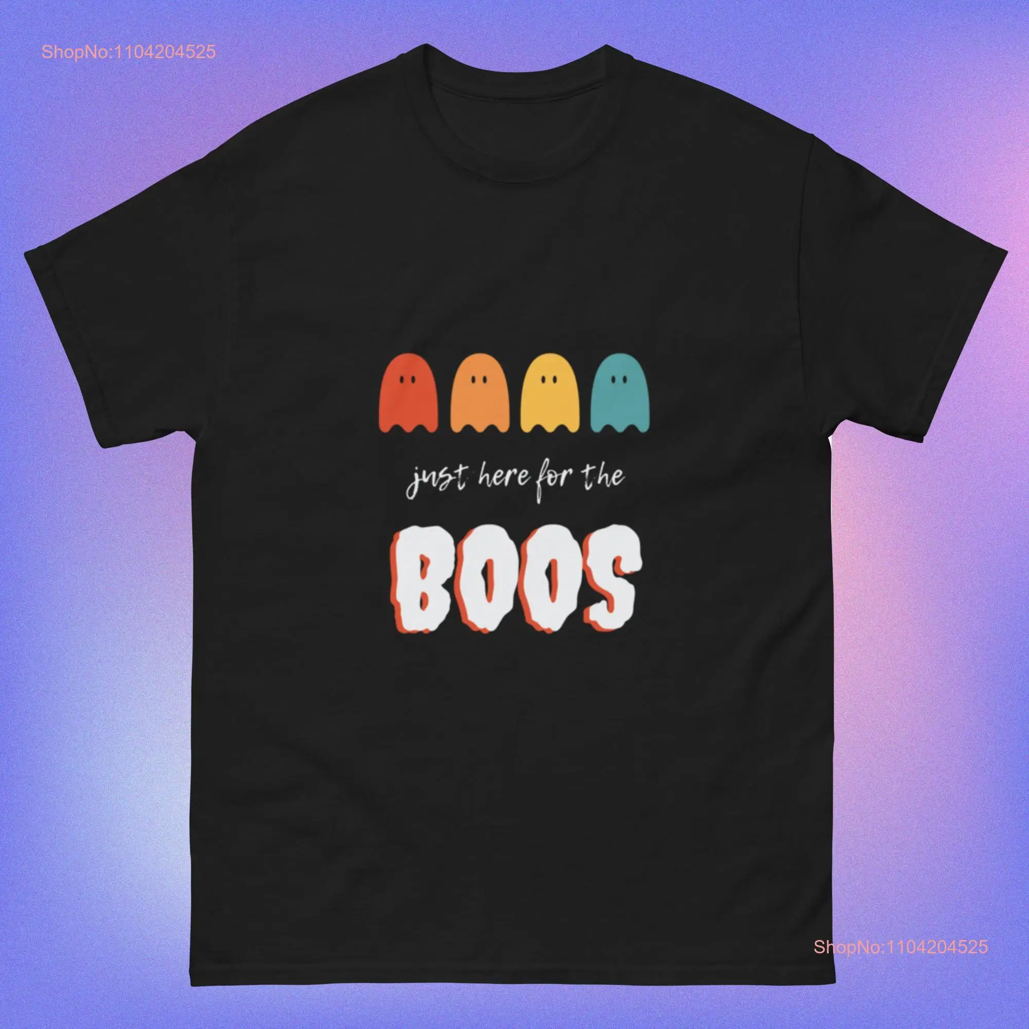 Just Here for the Boos Забавная футболка для питья на Хэллоуин с длинными или короткими рукавами