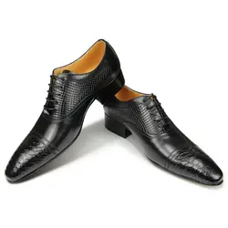 Men's Fashion Leather Shoes Carved Brogue Shoes British Business Formal Shoes Pointed Oxford Shoes Office Casual Leather Shoes