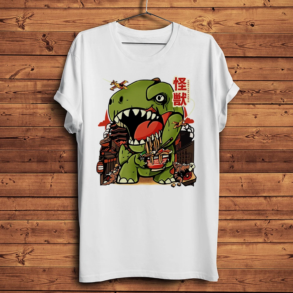 T-rex Dinosaur Kaiju Vintage Game Funny Cartoon TShirt Men Short Sleeve O-neck Casual T Shirt Unisex Tee Breathable Streetwear