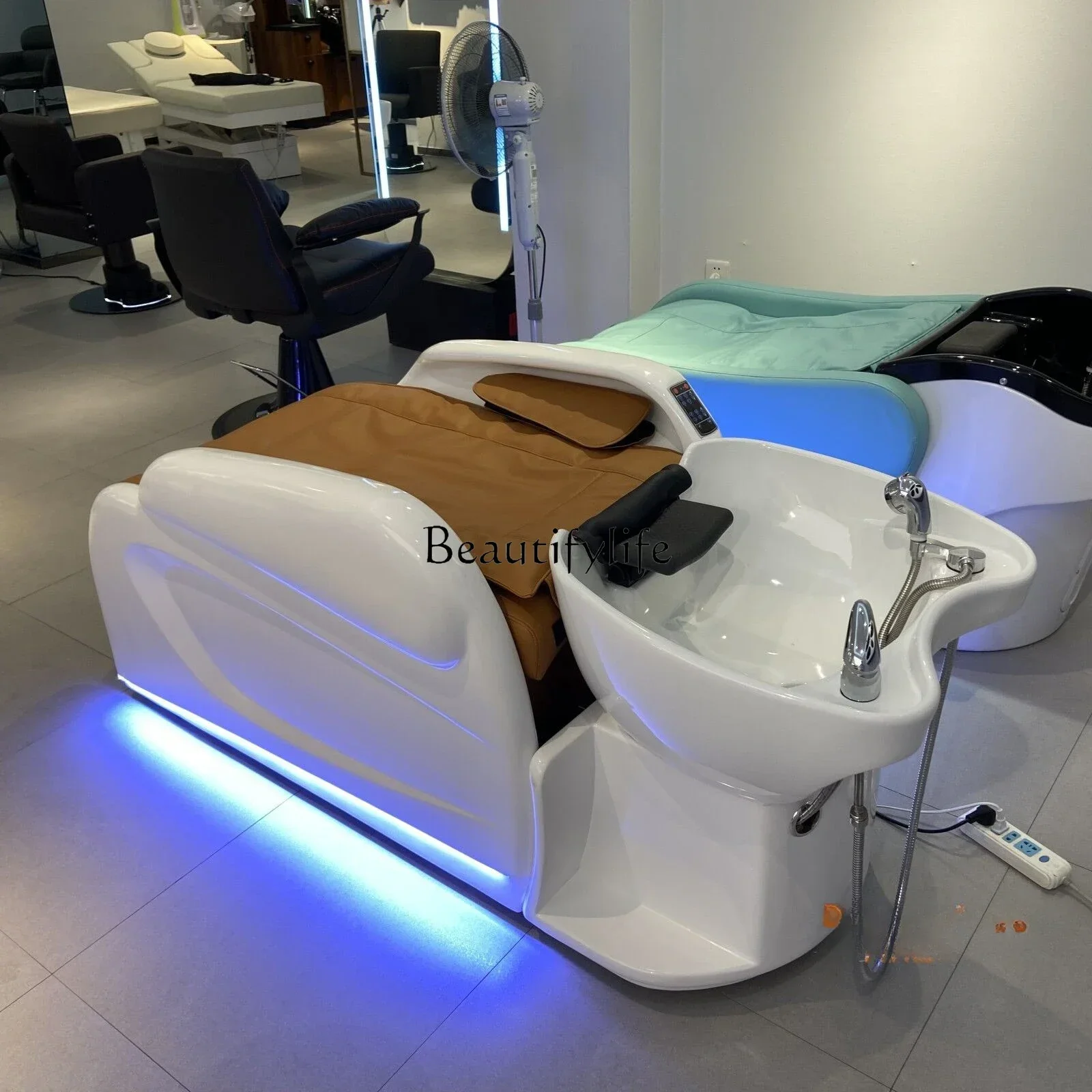 LBarber Shop z inteligentnym, elektrycznym masażem, leżanką do mycia włosów z automatycznym spłukiwaniem, wielofunkcyjna