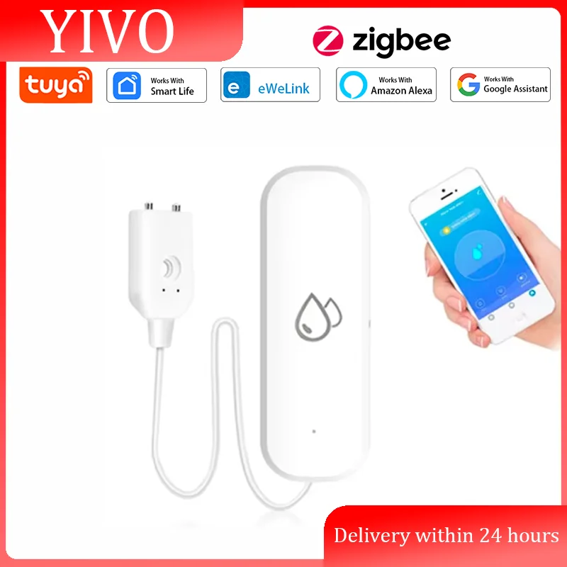 

Датчик протечки воды Tuya Zigbee, сигнализация о протечке воды, автоматизация умного дома, защита жилых помещений, приложение Smart Life