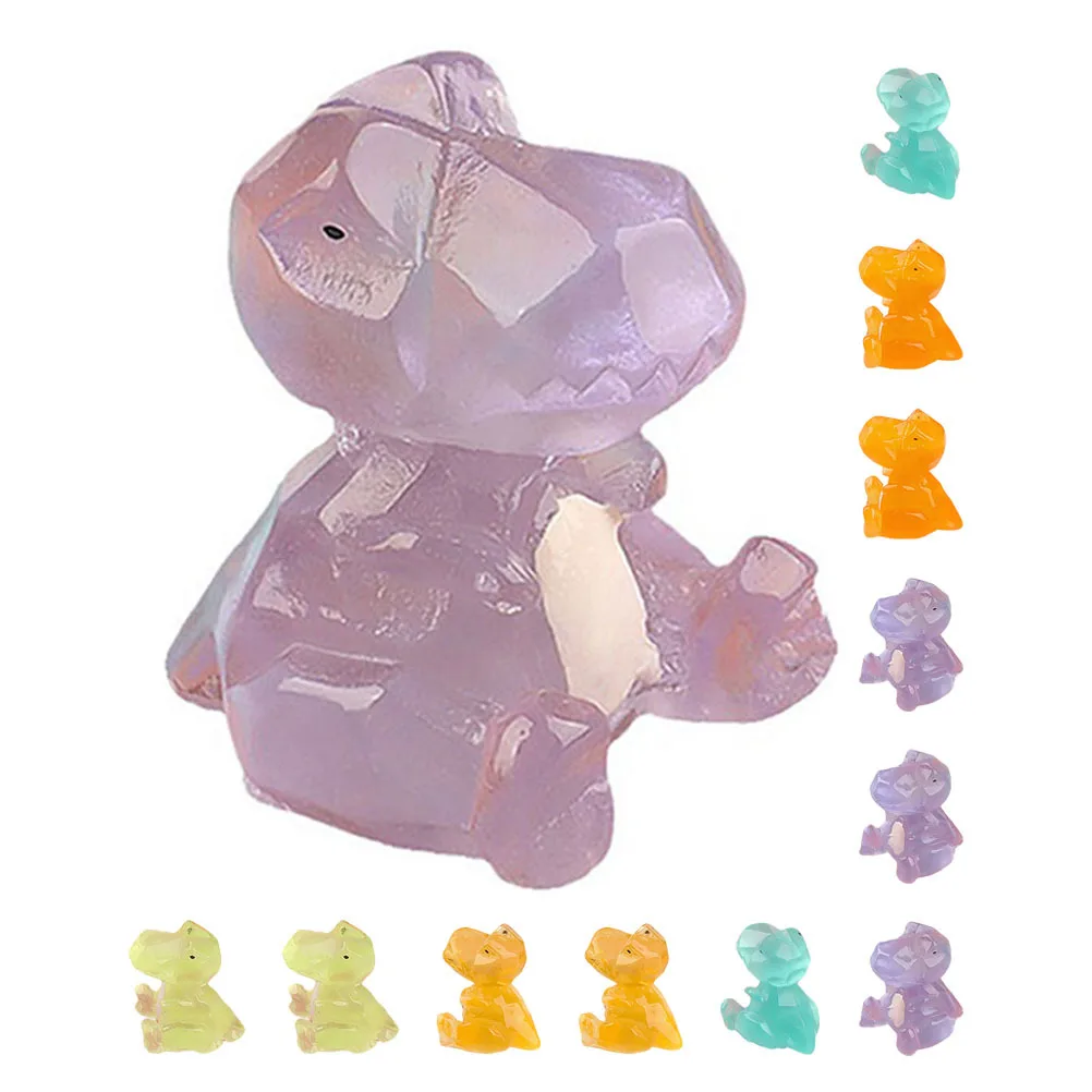 

12Pcs Tiny Dinosaur Ornaments Resin Luminous Night Light Decor Outdoor Indoor Home Gift Luminous Mini Dinosaur