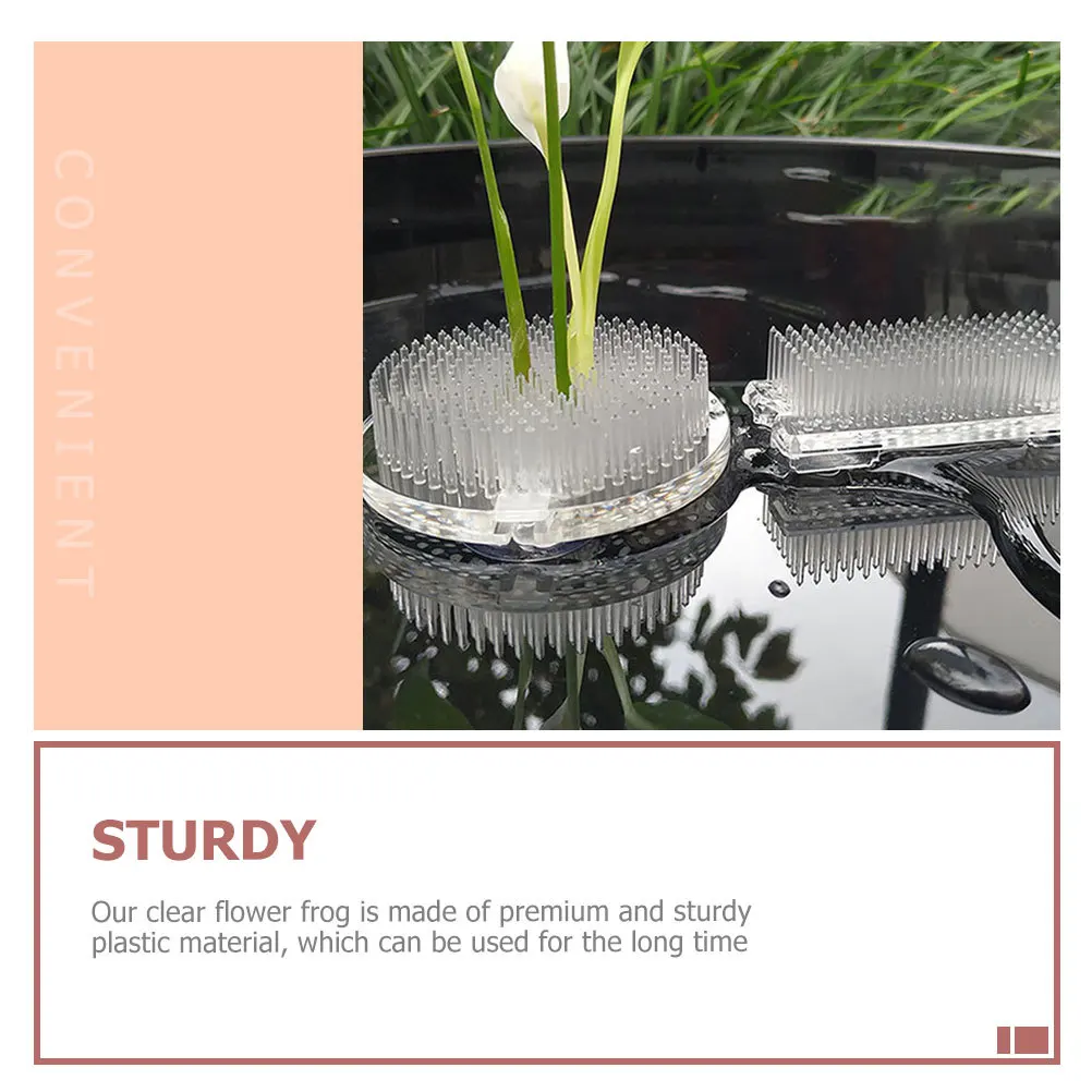 

2Pcs Plastic Clear Flower Frog Floral Arrangement Holder Flower Pin Frog Fixation Tool Accessory Floral Arrangement Pin Holder