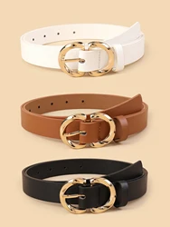 New Women's Belt Square Buckle PU Trousers Student Fashion Korean-style All-match dress Decorative Belt