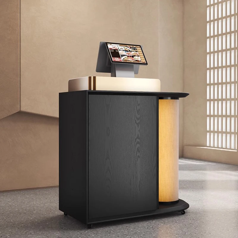 

Black Luxury Reception Desks Salon Shop Welcome Front Desk Reception Desks Commericial Wood Mostrador Recepcion Office Furniture
